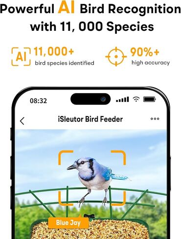 Metal Smart Bird Feeder with Camera – Solar Powered, AI Bird Identification & 2.5K HD Auto Capture Videos, Arrival Notifications, 2.1L Capacity & 100% Durable Design in Saudi Arabia