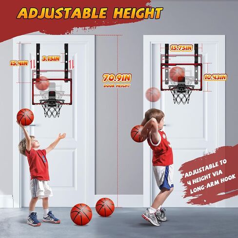 HopeRock Indoor Basketball Hoop Toys for Kids, Adjustable Height Basketball Hoop Over The Door, Mini Hoops with Scoreboard, Basketball Toys Christmas Birthday Gifts for Boys Age 4 5 6 7 8 9 10 11 12+ in Saudi Arabia