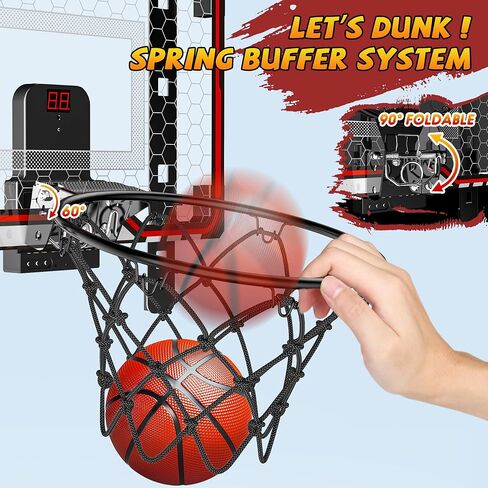 HopeRock Indoor Basketball Hoop Toys for Kids, Adjustable Height Basketball Hoop Over The Door, Mini Hoops with Scoreboard, Basketball Toys Christmas Birthday Gifts for Boys Age 4 5 6 7 8 9 10 11 12+ in Saudi Arabia