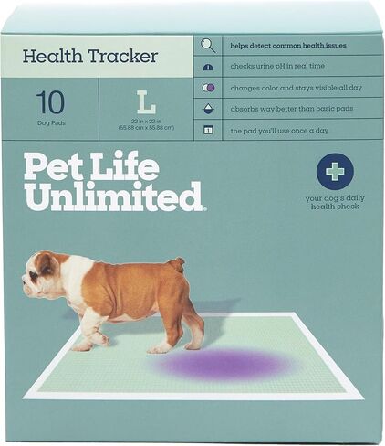 Pet Life Unlimited Health Tracker Large Puppy Pads, Pee Pads for Dogs, Dog Training Pads - pH Responsive Color-Track Technology Detects Common Health Issues - 22" x 22" - 20 Count (L) in Saudi Arabia