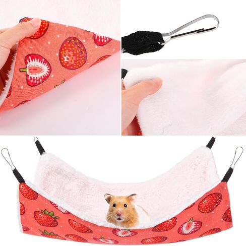 Abbylike 9 Pieces Rat Guinea Pig Hanging Hammock Ferret Cage Accessories Small Pet Hideout Tunnel Cave Hanging Hammock Hamster Toy Accessories for Ferret Hamster Chinchilla(Rabbit) in Saudi Arabia