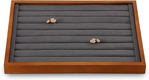 Ring Storage Tray, Wood Ring Tray For Jewelry,Black Earring Stud Organizer,Premium Jewelry Drawer Organizer in Kuwait