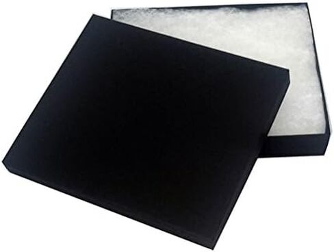 TheDisplayGuys - 25-Pack #53 Kraft Paper Cardboard Gift Boxes/Jewelry Cases w. Cotton Padding & Lid - Matte Black - (5.4" x 3.9" x 1.0") in Kuwait