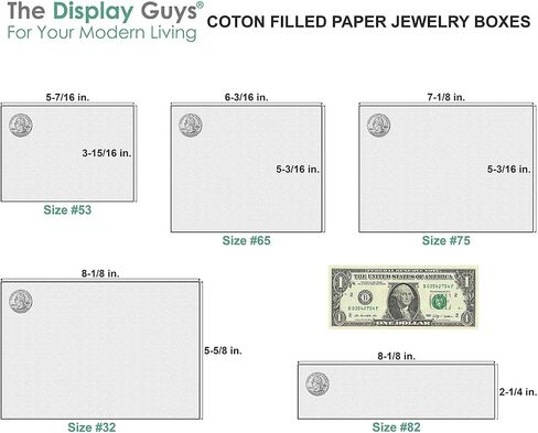 TheDisplayGuys - 25-Pack #53 Kraft Paper Cardboard Gift Boxes/Jewelry Cases w. Cotton Padding & Lid - Matte Black - (5.4" x 3.9" x 1.0") in Kuwait