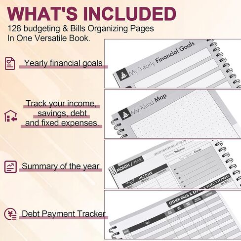 Monthly Bill Payment Checklist: Bill Tracker Notebook With Spiral Binding 8"x10" The 4-Year Guide for Families & Money Managers, 960 Billing Records Included (Plum) in Saudi Arabia