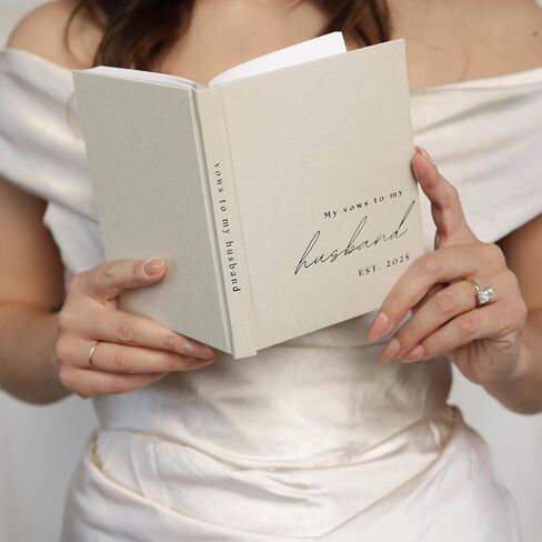 Books Wedding Fow Books His and Hers - 2 Pack Personaled 2025 Year Her & Hers Book - Linen Grandcover Bride and Groom Notebook for Ceremony Prows - Pondmark & ​​Cinible Pages - Renewal & Wedding يجب أن يكون in Kuwait