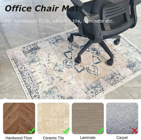 2024 New DeMissir Desk Rug for Rolling Chair On Hardwood, 48“x60 x0.24 Office Rugs for Rolling Chair,Computer Desk Rug Chair Mat, Low Pile Carpet Floor Mats Machine Washable TPR Backing in Saudi Arabia