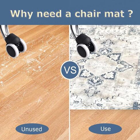 2024 New DeMissir Desk Rug for Rolling Chair On Hardwood, 48“x60 x0.24 Office Rugs for Rolling Chair,Computer Desk Rug Chair Mat, Low Pile Carpet Floor Mats Machine Washable TPR Backing in Saudi Arabia