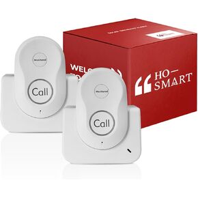 Hosmart Intercoms Wireless for Home, 2024 New Rechargeable Full Duplex Caregiver Pager for Elderly Senior, Two-Way Real-time Talk, Portable Personal Alert, Call/Monitor Button for Home Safety