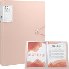 A4 Pocket Portfolio Binder مع الأكمام البلاستيكية ، مجلد 60 جيب مع الأكمام البلاستيكية ، مجلدات العرض لمنظم وثيقة العمل الفني