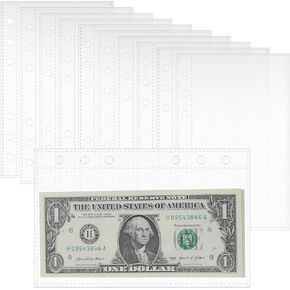 20 PCS A6 Binder Iserts ، موثق ميزانية zipless مع تصميم البتات الفهرس ، واضحة الأظرف الحشو النقدية PVC لبطاقات دفاتر المستندات