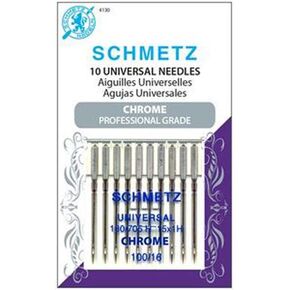 Schmetz SCH4130 10 Piece Chrome Universal Size 100/16 Needle