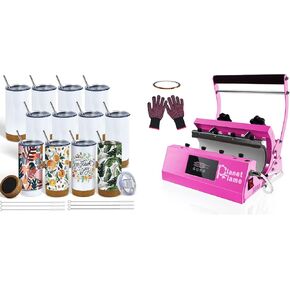 PlanetFlame Tumbler Heat Press Machine 110V Tumbler Mug Press for 30oz 20oz 16oz and 12 Pack 17 oz Insulated Sublimation Tumbler