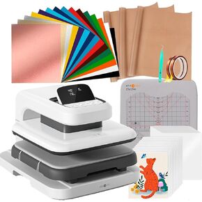 【حزمة مميزة】 Htvront Auto Heat Press 2 + Htvront Auto Heat Press Associory Kit ، آلة الضغط على القمصان مع ضغط قابل للتعديل وارتفاع تسخين أعلى ، ارتفاع بسرعة وبشكل متساوٍ