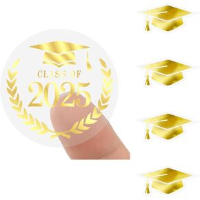 Anwyll Gold Graduation Stickers Class of 2025 and Graduation Cap Stickers