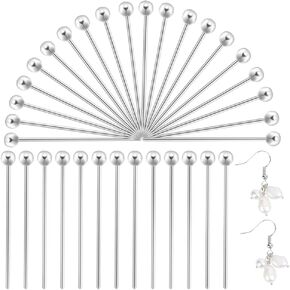 PH Pandahall 925 Sterling Silver Ball Head دبابيس 60pcs دبابيس أمان مملوءة بدساطات الكرة لمشاريع سوار حلق DIY مجوهرات صنع أسس رأس لدكان المعلقات الحرف اليدوية 15 ملم ، دبوس: 0.5 ملم