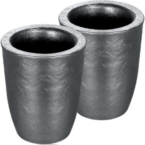 بوتقة الجرافيت ، 2pcs #0.5-0.5 كجم من البوتقة السوداء المسببة للذوبان للذوبان ، كوب فرن كربيد صغير لذوبان يدوي الصرع الذهب والفضة والنحاس
