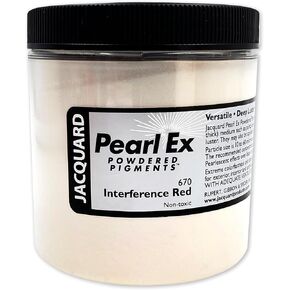 Jacquard Pearl Ex Pigment Powder 4oz Interference Red - Loose Mica Powder for Epoxy Resin, Watercolors, Calligraphy Ink & Clay - Epoxy Pigment Powder - Epoxy Resin Color