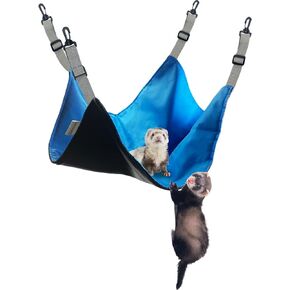 Hamiledyi Ferret Hammock for Cage ، خنزير غينيا صغيرًا معلقًا أرجوحة أرجوحة من قفص قفص مع مقاطع دوارة من البلاستي