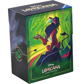 Ravensburger Disney Lorcana TCG Deck Box يضم Scar - Vengeful Lion by Dominik Mayer | يخزن بشكل آمن 80 بطاقة الأكمام | منظم متين ومحمول للاعبين TCG | الأعمار 8+