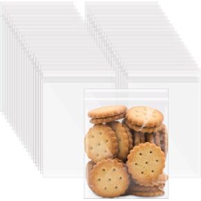 WYKOO 400Pcs 4.72'' X 5.9'' Clear Cellophane Cello Bags, Small Cookie Bags with Seal, Resealable Clear Plastic Sleeves, Perfect for A2 Cards, Envelopes, Photos, Cookies, Crafts, Snacks, Gift Wrapping