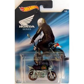 Hot Wheels - Honda Series - Honda Monkey Z50 Mini Bike - Chrome with Black Seat و Green Tank - بطاقة فنية فريدة من نوعها!