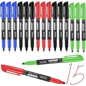 coruscant Ultra Fine Point Permanent Markers, 12 Pack Extra Fine Tip 0.4 mm Black Marker, Quick-Drying, Waterproof, Fade-Resistant, Ideal for Home, Office, School