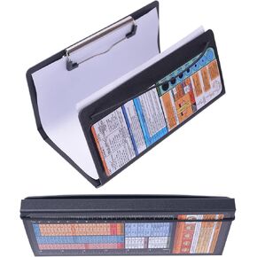 CGPAPnunu Nursing Clipboard Foldable-2Packs-Nurse Clipboards-Foldable-Folding-Folder-Medical Clipboard-Pocket Size-6Medical Cheat Sheet-Fits for Medical Staff-Plastic-Black