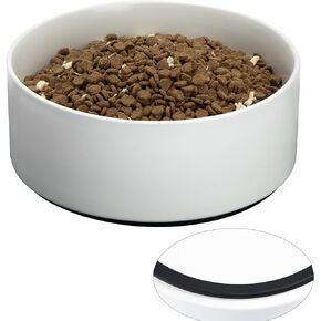 أوعية للكلاب غير قابلة للانزلاق، وعاء طعام للكلاب مصنوع من السيراميك الثقيل مع قاعدة من السيليكون، وعاء ماء مرجح للجرو بدون انسكاب، وعاء تغذية للحيوانات الأليفة غير قابل للطي للقطط الكبيرة والجراء والكلاب الصغيرة والمتوسطة (أبيض، 6 بوصات) in Kuwait