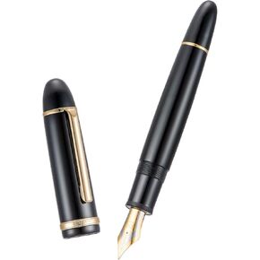 Jinhao X159 Dark Blue Fountain Pen # 8 Fine Point Gold Trim Trim Smooth Withing with Converter