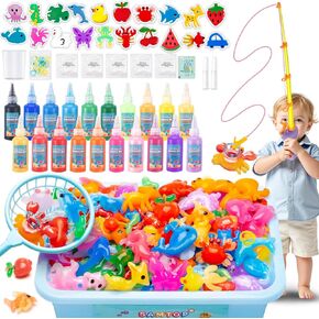 Magic Water Elf Toys Kit for Kids - Aqua Art Craft Kits Diy Squishy Maker مع 20 مواد هلامية سحرية 20 قوالب وقضيب الصيد - الحفلات تفضل ألعاب Water Fairy For Kids Boys عيد ميلاد عيد الميلاد