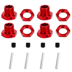 Aluminum Alloy 17mm Wheel Hex Nut Set Upgrade Parts for Arrma 1/8 Typhon 6S 1/7 Mojave Felony Infraction Limitless,Replace #ARAC9416#ARAC9763#ARA311035 (Red)