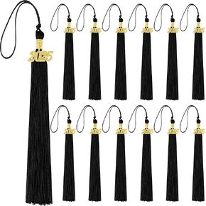 12 قطعة 2025 التخرج الإكسولات الأكاديمية 2025 ملحقات سحر الشرابة الكلاسيكية لـ DIY Craft CAPUTION CAP CAP HORENANT (GOLD)