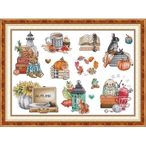 مجموعة مجموعات غرزة Cross Cross Cross Cross من أنماط التطريز مجموعات بداية لفتاة DIY المطبوعة Cross Stitch نمط الإبرة (مجموعات مطبوعة ، زوج من الببغاوات 14CT 14.6 × 18.5 (بوصة))