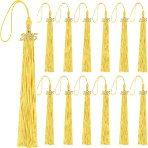 12 قطعة 2025 التخرج الإكسولات الأكاديمية 2025 ملحقات سحر الشرابة الكلاسيكية لـ DIY Craft CAPUTION CAP CAP HORENANT (GOLD) in Kuwait