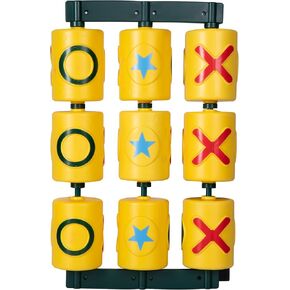 Barcaloo Tic Tac Toe Spinner Activity Panel for Swing Sets - Kids Outdoor Playground Accessories for Backyard - Treehouse and Playset Equipment Attachments - Outdoor Tic Tac Toe Set - 12x19 - Yellow