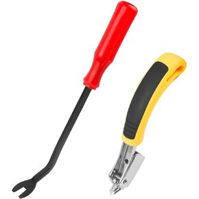 مزلقة Staple مزيل الثقيلة 2pcs تنجيد وتشمل البناء مسجلة تاك تاك تاك أدوات الرافعات مزيل السجاد ، مستحضر الأظافر لإزالة جميع أنواع المواد الغذائية للأثاث والأرضية والحالة الخشبية والكرتون