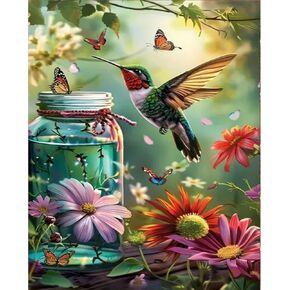 Arttoplus Hummingbird Paint by Numbers Kit for Adults Beginner-Hummingbird Paint by Number for Adults Canvas,DIY Oil Painting by Numbers for Adult for Gift Home Wall Decor(16x20inch)
