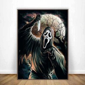 YIMORE 5D DIY Diamond Art Painting Kits Horror Movie Characters7 16X20 inches for Adults ，Full Round Drill Rhinestone Embroidery for Home Wall Decor.
