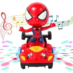 Musical Go-Kart Toy Dancing Spider Toy Musical Robot Toy Spin Interactive Toy Car with Colorful Flashing Lights & Music, Interactive Educational Gift for Boy and Girl