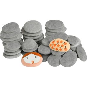 Simetufy 45 Pcs Painting Rocks Bulk, River Rocks for Painting, Flat Smooth Rocks for DIY Painting, 2"-3" Natural River Stones for Arts & Crafting, Kindness Stones