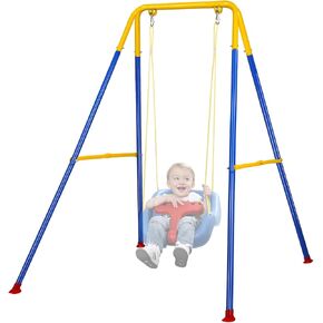 Foldable Baby Swing Frame, Heavy Duty Metal A-Frame Swing Sets for Most Toddlers Swings/Baby Jumper/Hammock Chair, Easy to Assemble, Portable to Store, Holds up to 200lb
