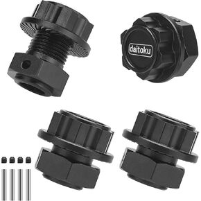 daitoku RC 17mm Extended Aluminum Wheel Hex Hub Kit - 4PCS Splined Wheel Nuts with Anti-Dust Caps Compatible with Arrma 1/10 4S KRATON Outcast V2,1/8 Mojave 4S