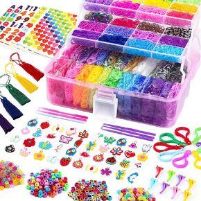 FUNZBO 18000+ Rubber Band Bracelet Kit - 32 Colors Loom Bands Rubberband for Jewelry Making Kits,Toddlers DIY Arts and Crafts Kit Toy for 4 5 6 7 8 9 Years Old Girls Birthday Gift