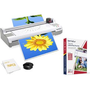 7 في 1 Machine LaMinator Machine 11x17 و 270pcs 3mil chloring أكياس تستخدم للمكتب/المنزل ، مدفوعة الورق المدمجة ، مستدير العداد.