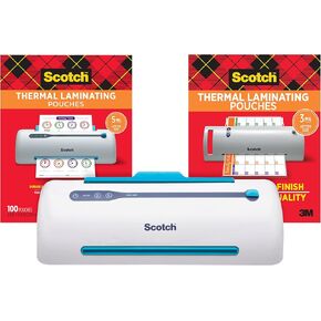 Scotch Pro Thermal Laminator ، Never Jam Technology ، نظام 2 الأسطوانة ، 9 بوصات (TL906) والحقائب