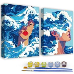 CDJLDDWW 2 Pack National Park Paint by Number Att for Bealues ​​PrateD - Mountain Sunset Wander Paints by Truments Paint by Complete kits on Canvas Arts and Crafts for البالغين 8x12inch