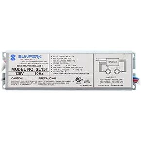 SL15T electronic ballast for multiple CFL and linear fluorescent lamps