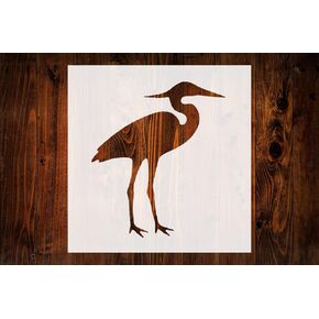 استنسل تصميم هيرون على طراز Heron ، 4 بوصات وقابلة لإعادة الاستخدام القابلة لإعادة الاستخدام للفن والحرف اليدوية والمشاريع DIY