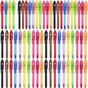 SCStyle Invisible Ink Pen 88Pcs with UV Light Magic Marker for Secret Messages, Writing Information for Birthdays, Easter, Halloween, Christmas Gifts for Students